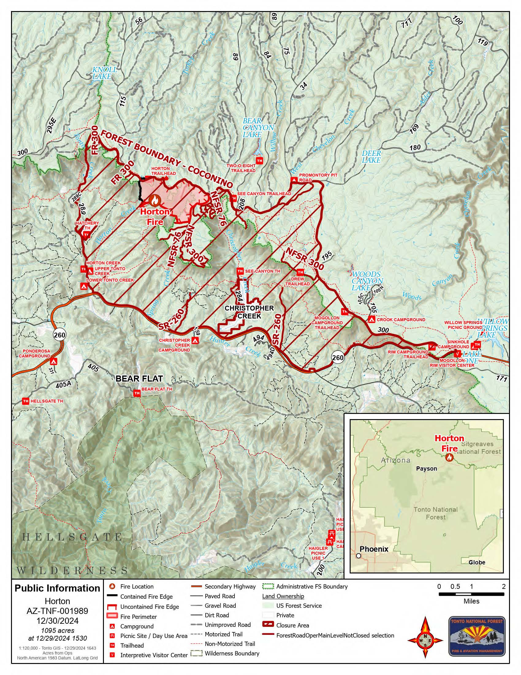 This is a map of the Horton Fire on December 30 2024