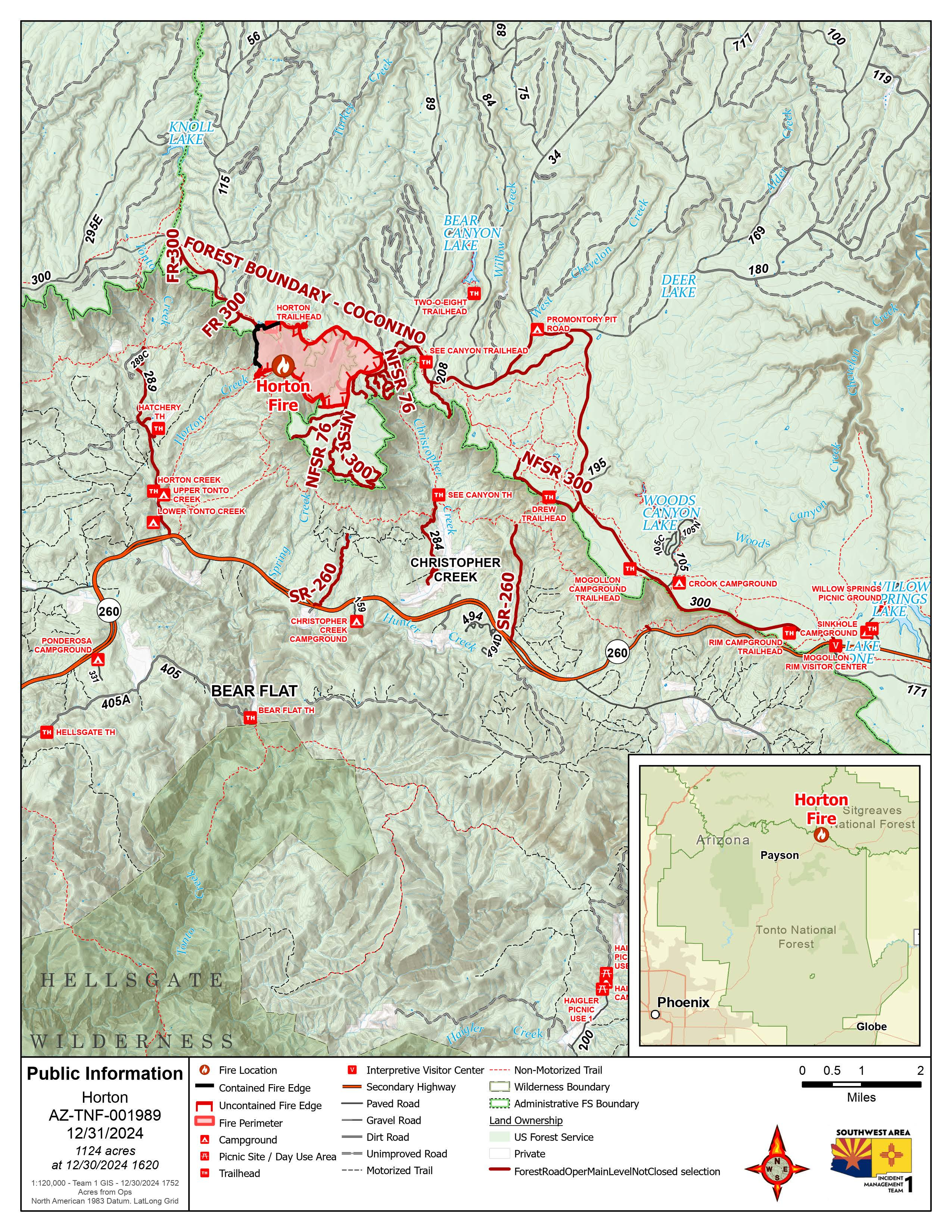 This is a map of the Horton Fire on December 31 2024