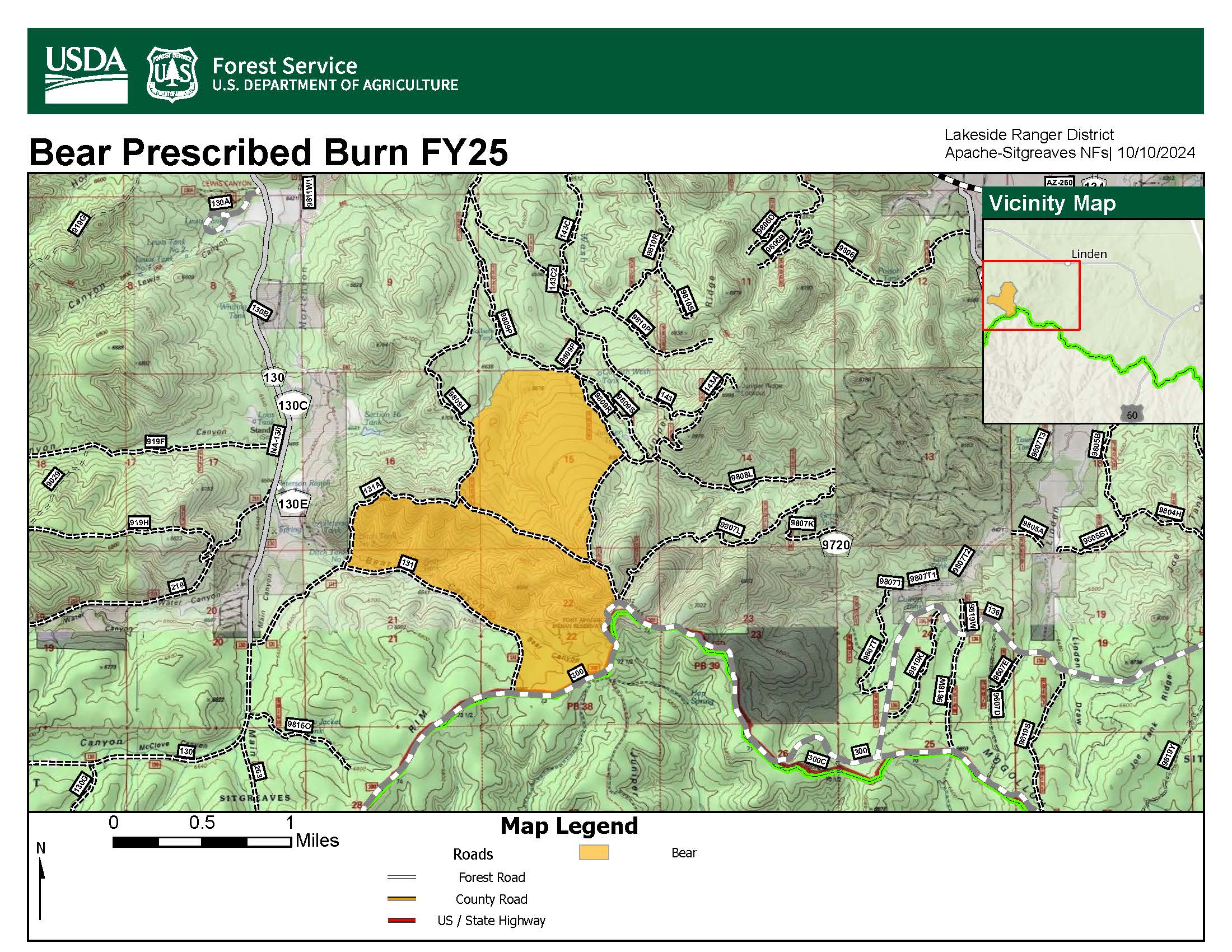 This is a map of the Bear prescribed fire on January 17 2025