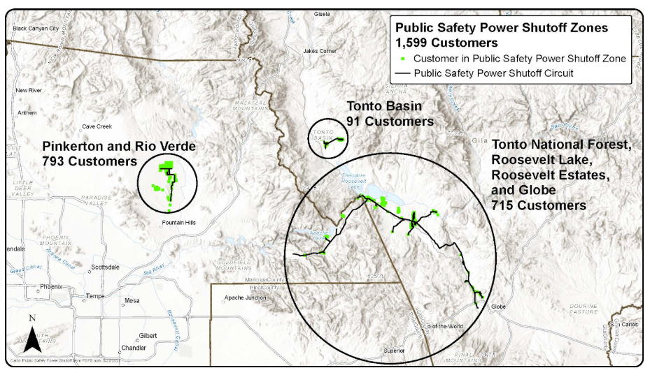 Public Safety Power Shutoff Zones map