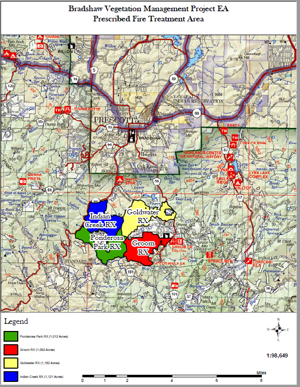 A map of the Bradshaw Prescribed Fire September 22 2023