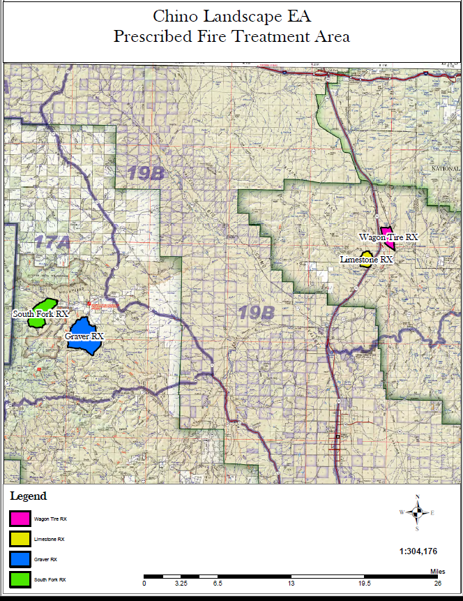 A map of the Chino Valley prescribed fire July 23 to August 6 2023