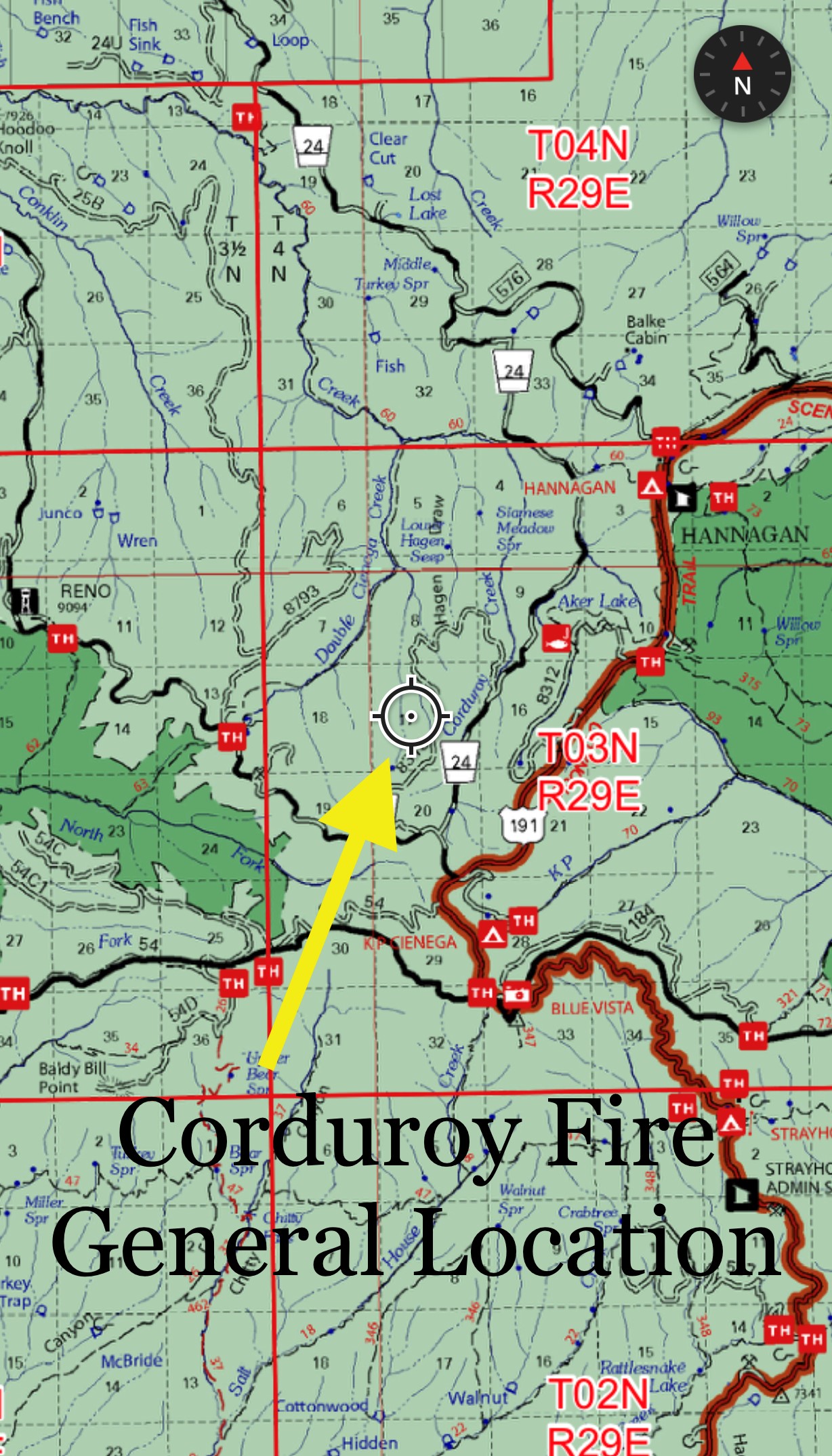 A map of the Corduroy Map July 21 2023
