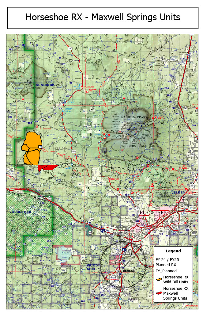 A map of the Horseshoe Maxwell Springs prescribed burn May 13 2024