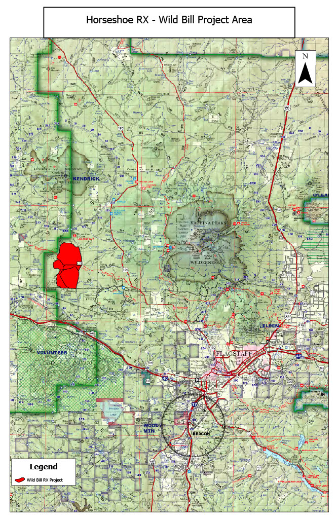 A map of the Horseshoe Wild Bill prescribed burn May 13 2024