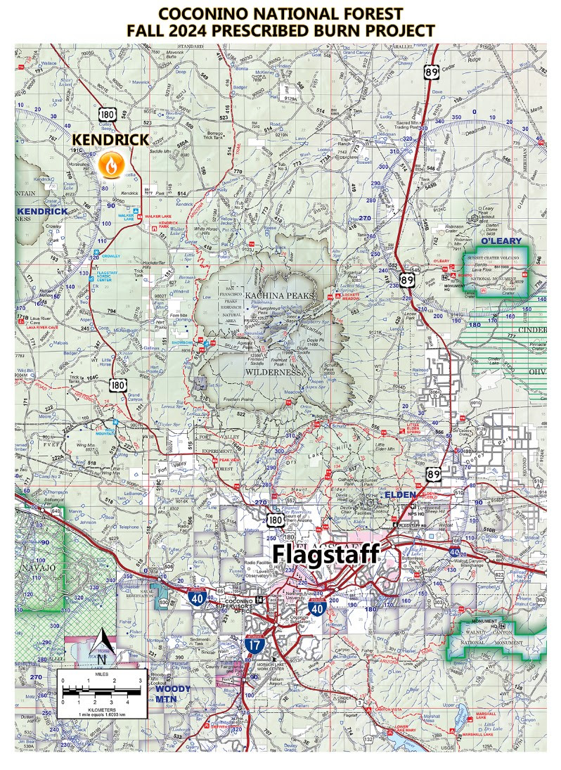 A map of the Kendrick and Horseshoe prescribed burns on October 7 2024