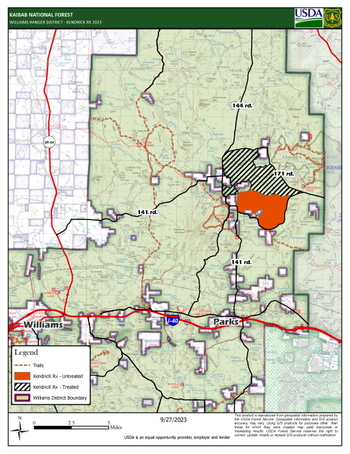A map of the Kendrick prescribed fire October 3 2023