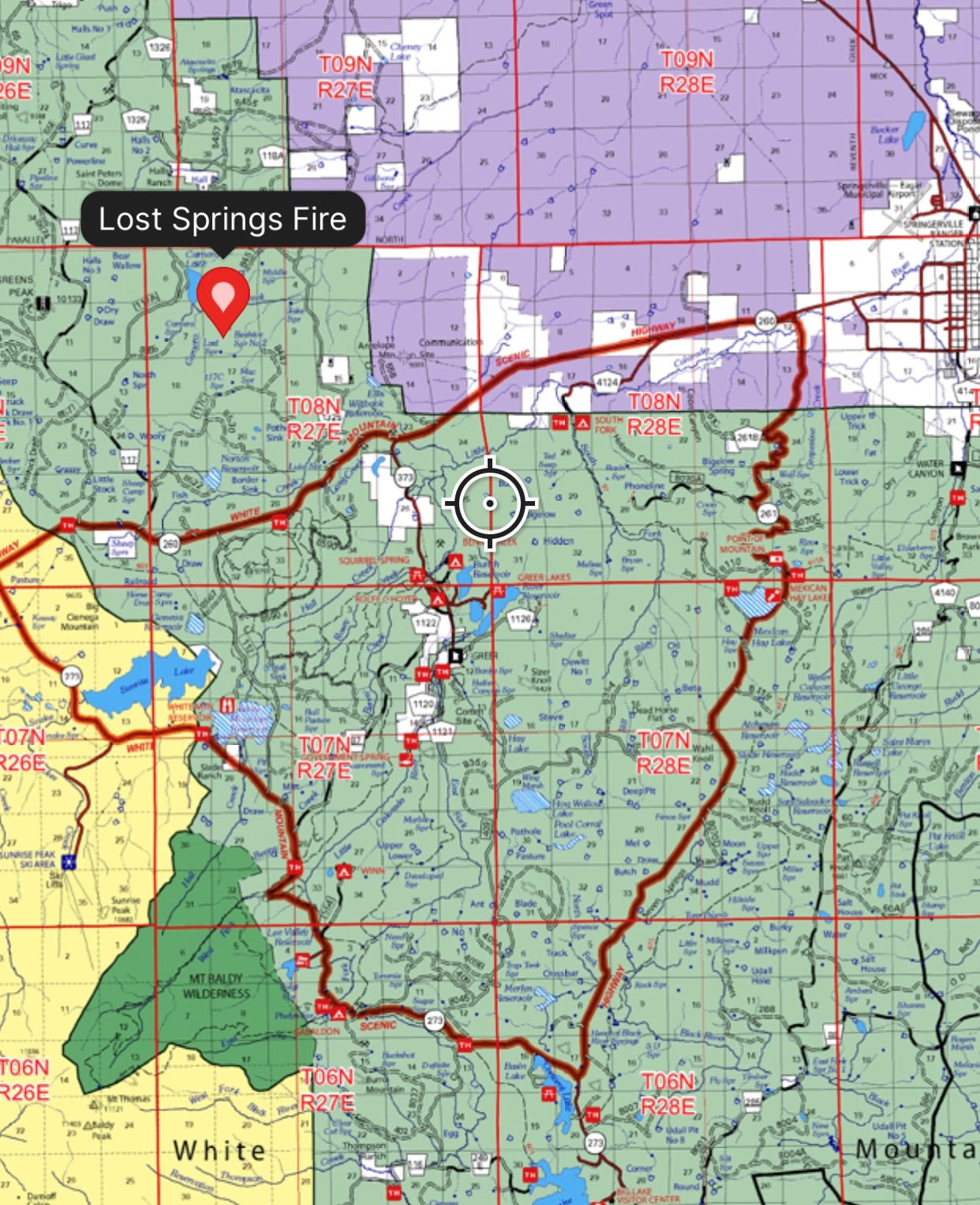 A map of the Lost Springs Fire September 5 2023