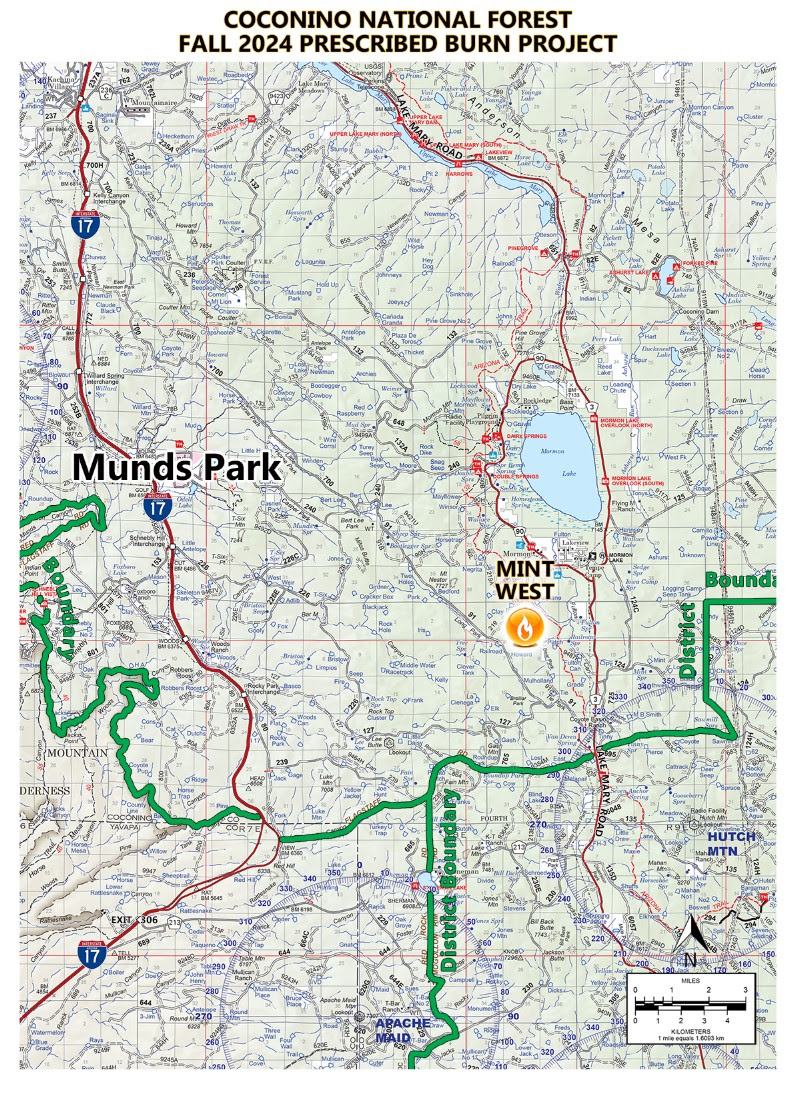 A map of the Mint West prescribed burn on September 30 2024