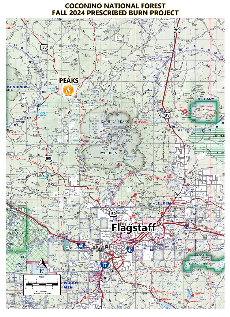 A map of the Peaks Horseshoe prescribed burn on October 7 2024