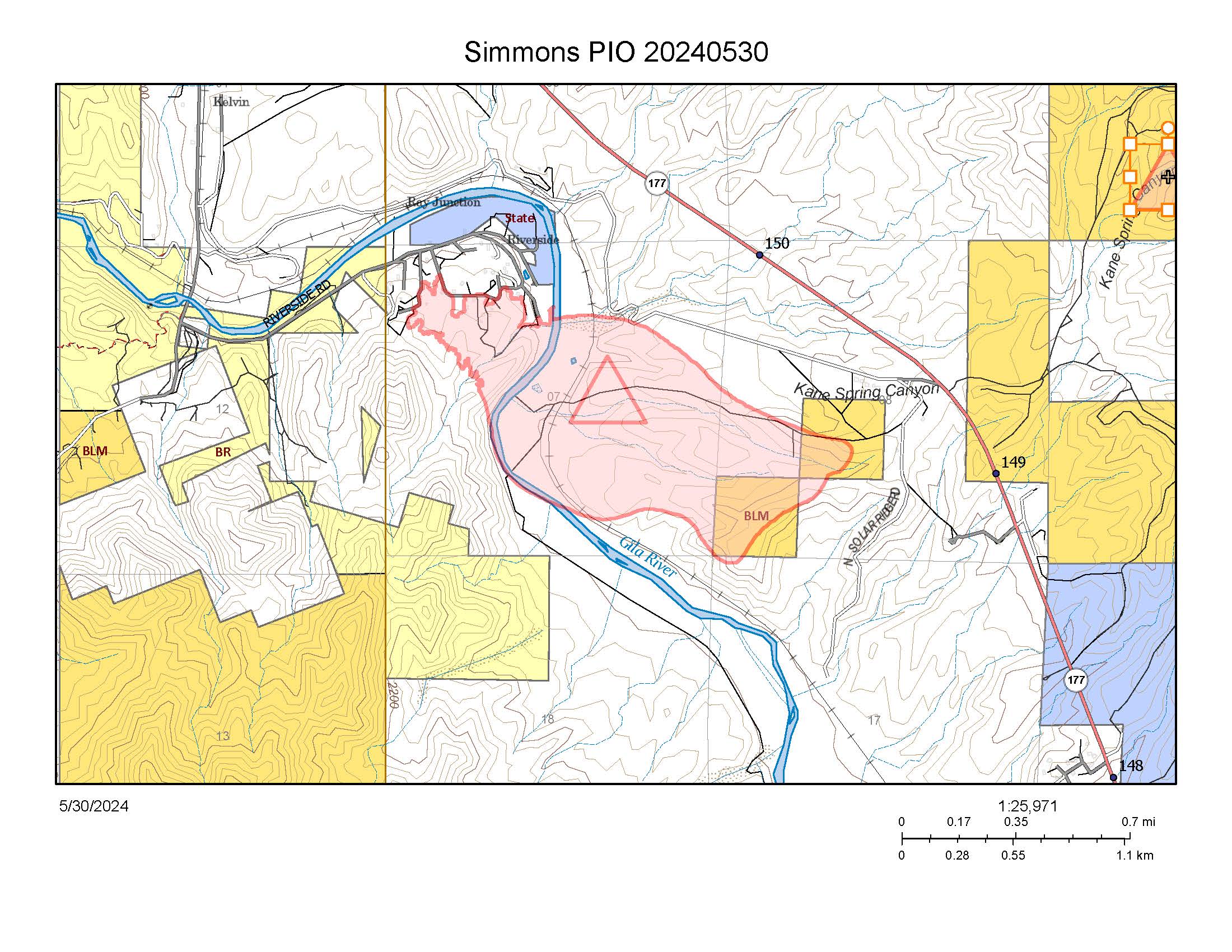 This is a map of the Simmons fire on May 30 2024