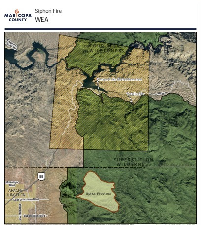 A map of the Siphon Fire evacuation on September 12 2024