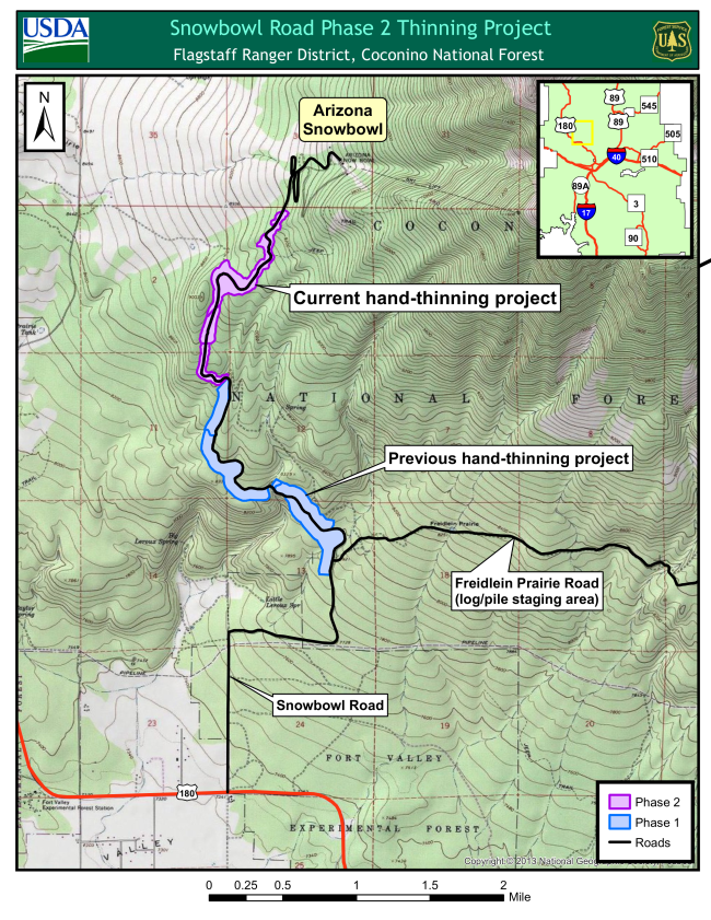 A map of the Snow Bowl road closures on August 12 2024