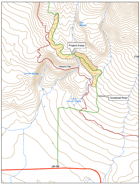 A map of the forest thinning project along Snowbowl Road