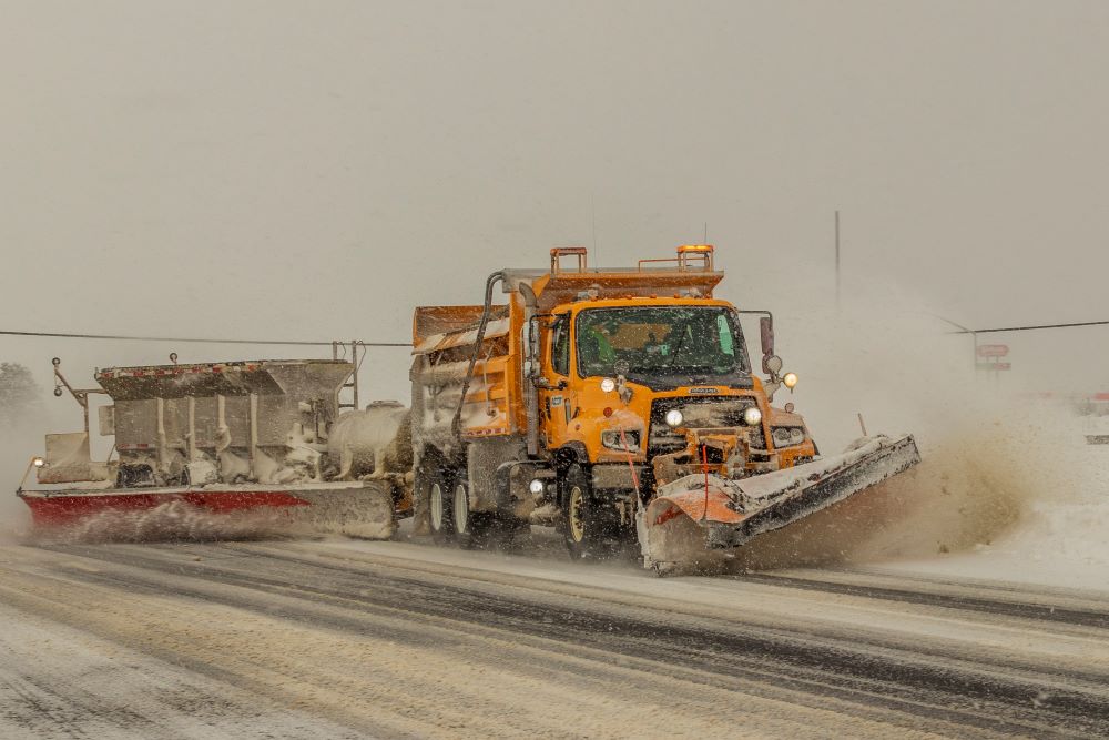 Photo of a snowplow clearing a highway in Arizona
