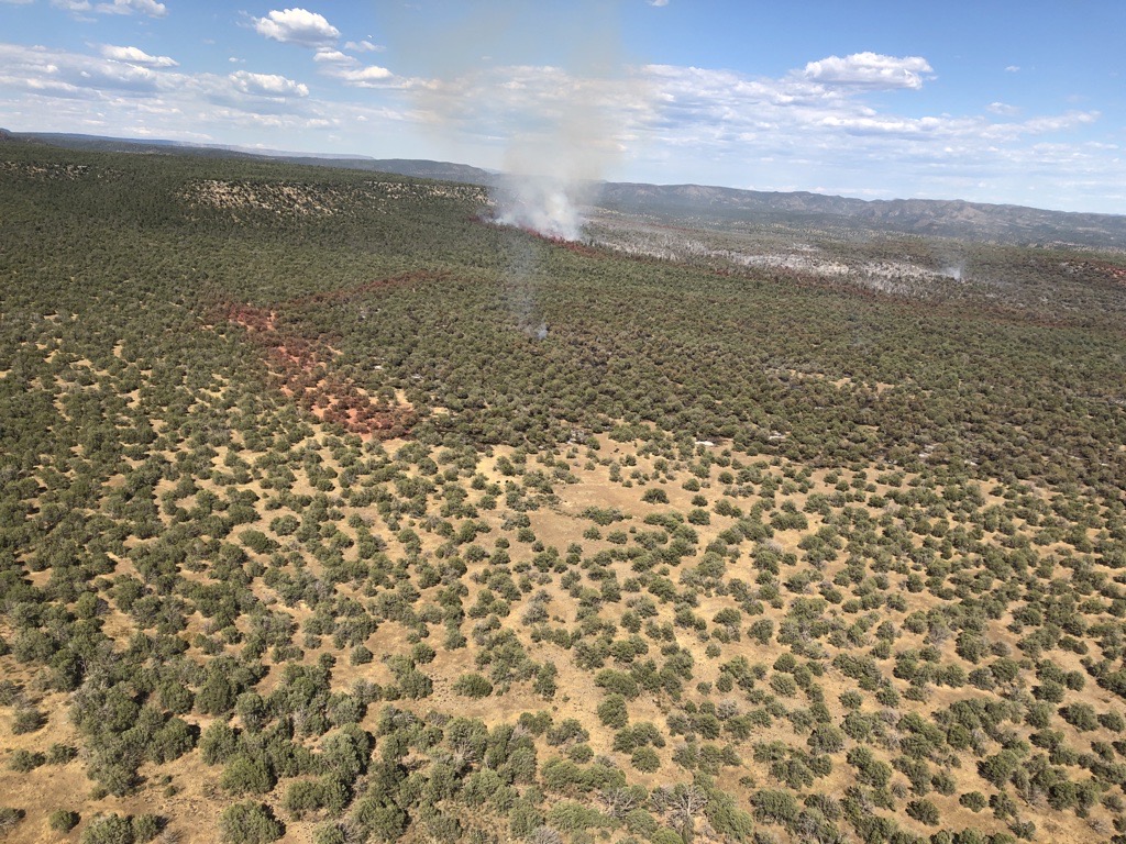Aerial photo of polles fire