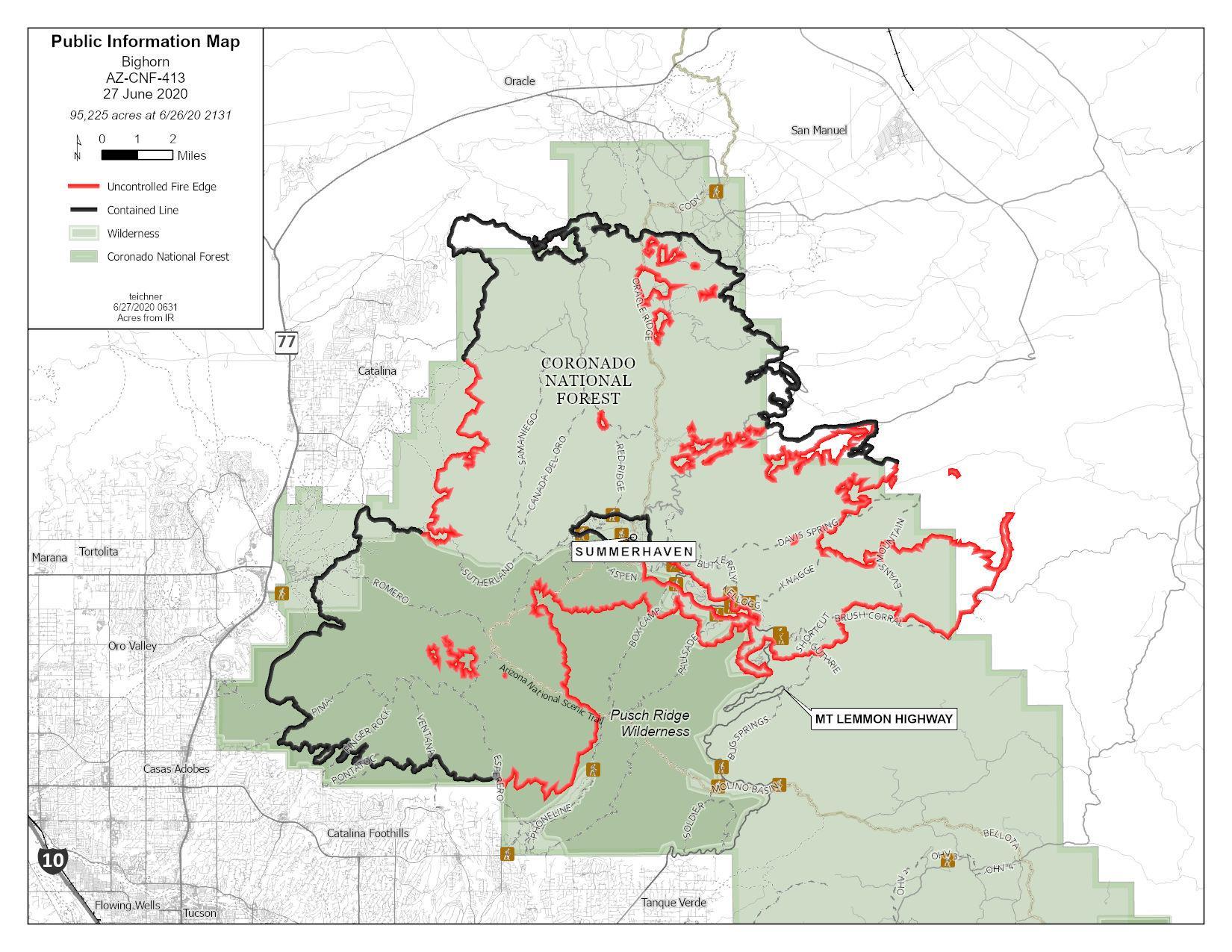 Bighorn FIre Map 6-27-20