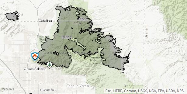 Bighorn Fire Map 7-13-20