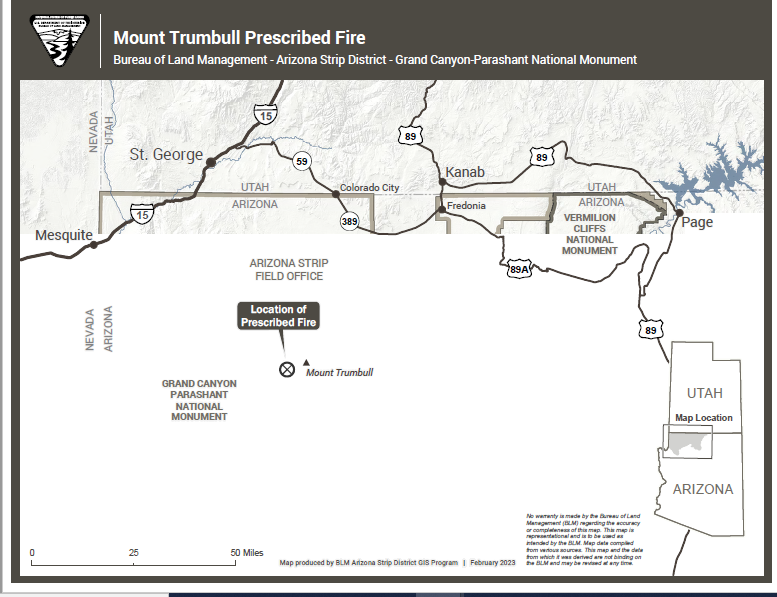 Mount Trumball Prescribed Burn map