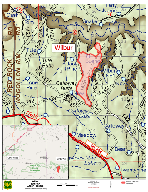 Map of the Wilbur Fire closures beginning June 8 2023