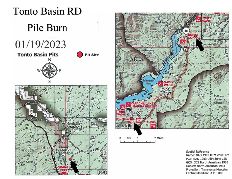 Photo of Tonto Basin RD pile burn 