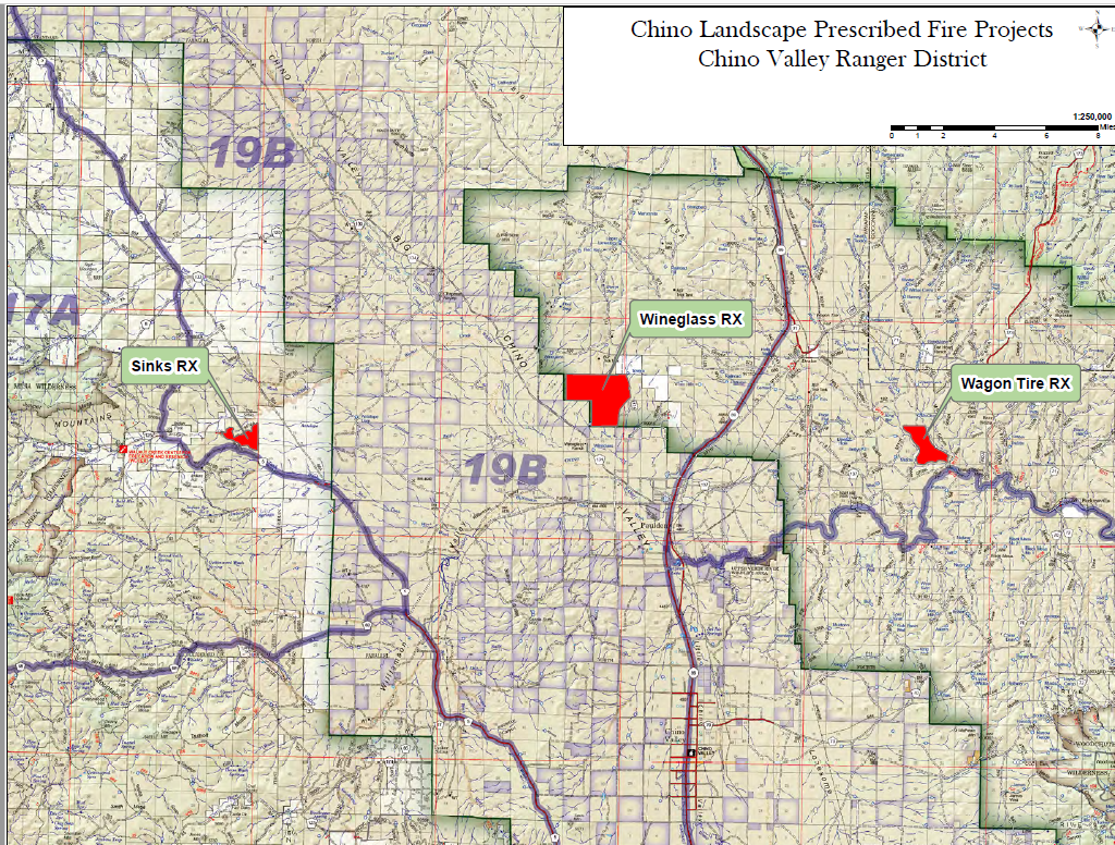 Photo of map Chino prescribed fire