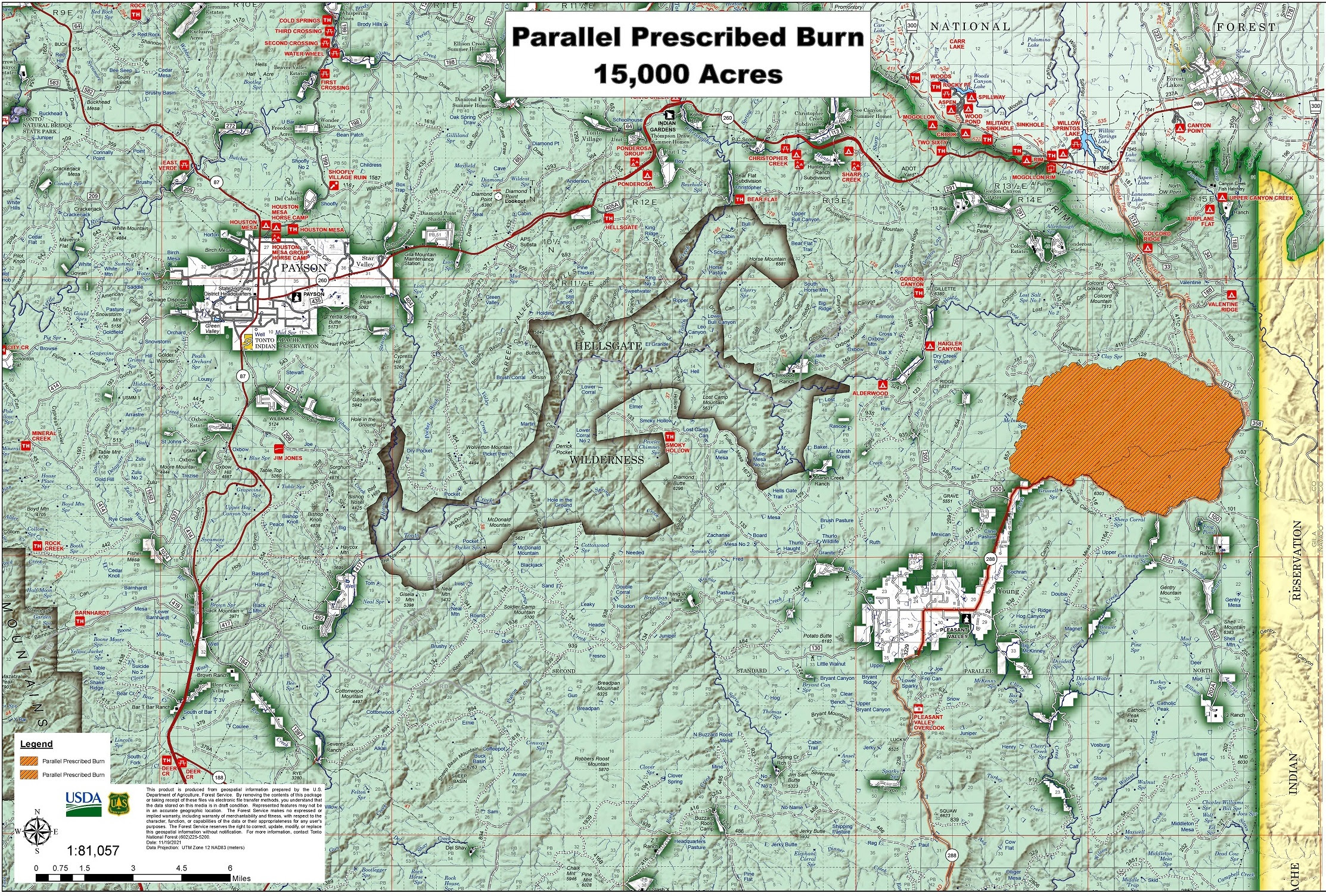 Map of prescribed burn area