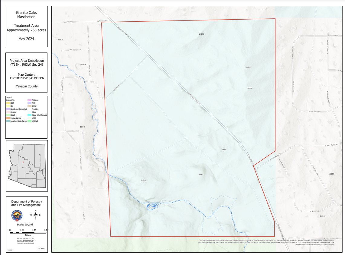 Map showing location of the Risk Reduction Project in Williamson Valley