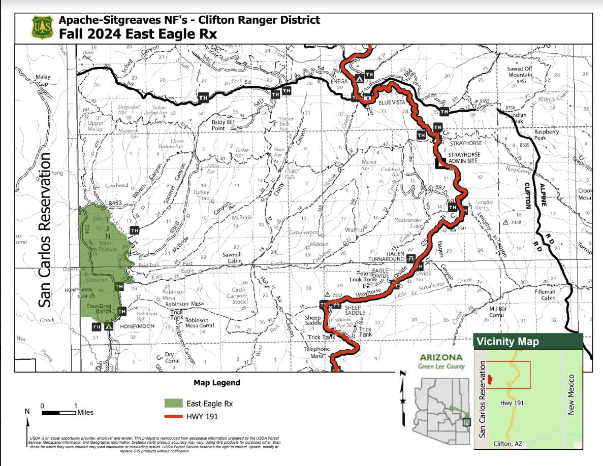 Eagle Creek Prescribed Burn location