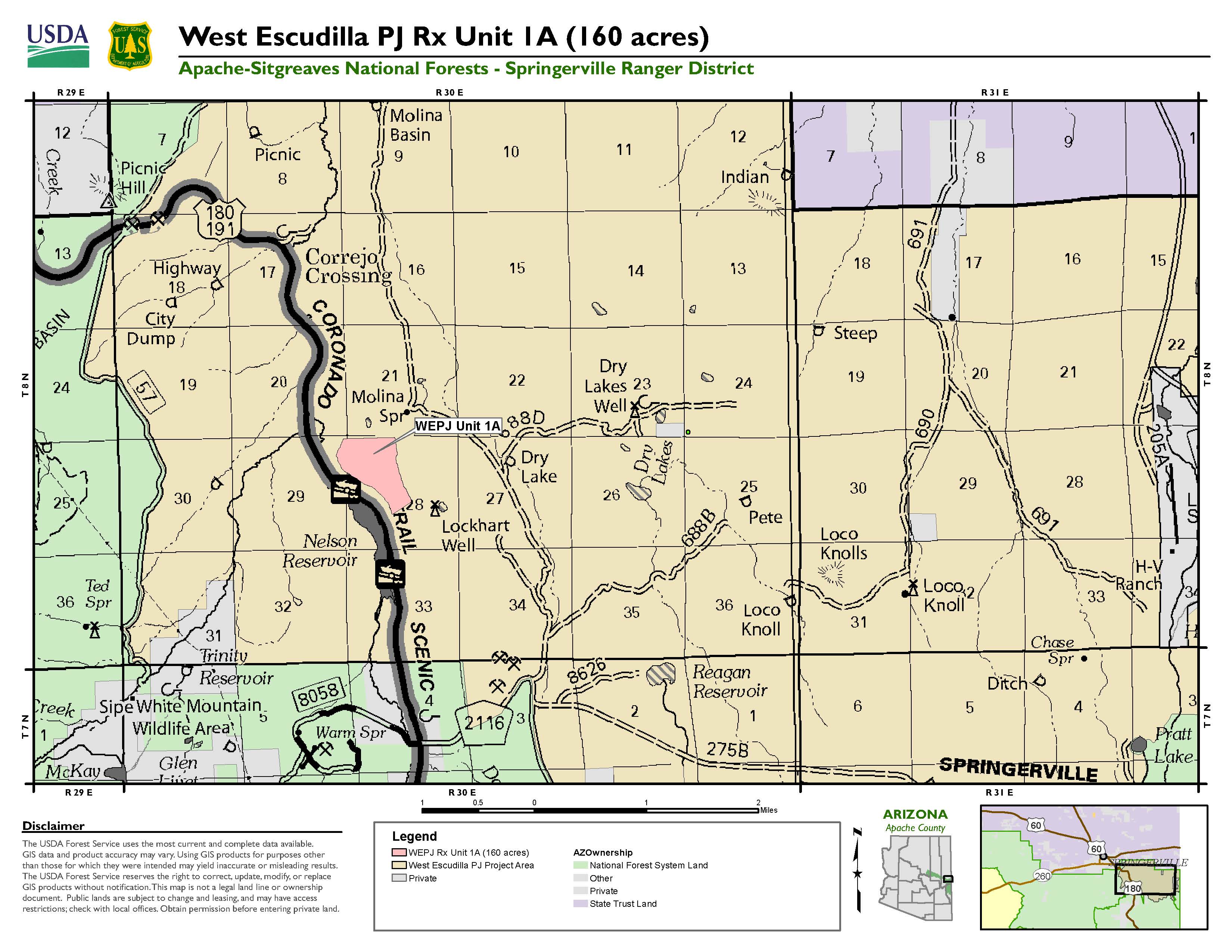 West Escudilla map