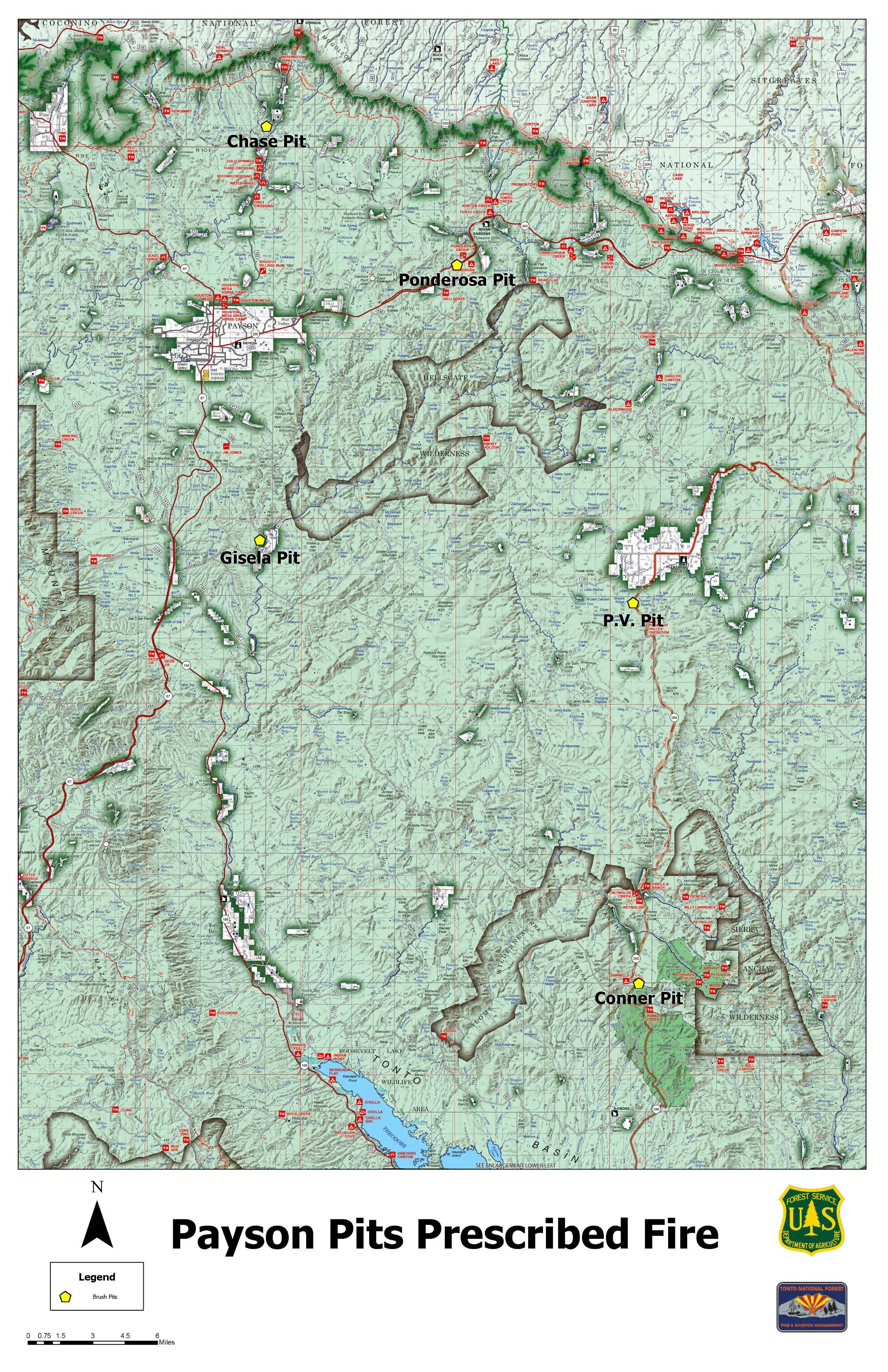 Payson Pit Prescribed Fire Project areas