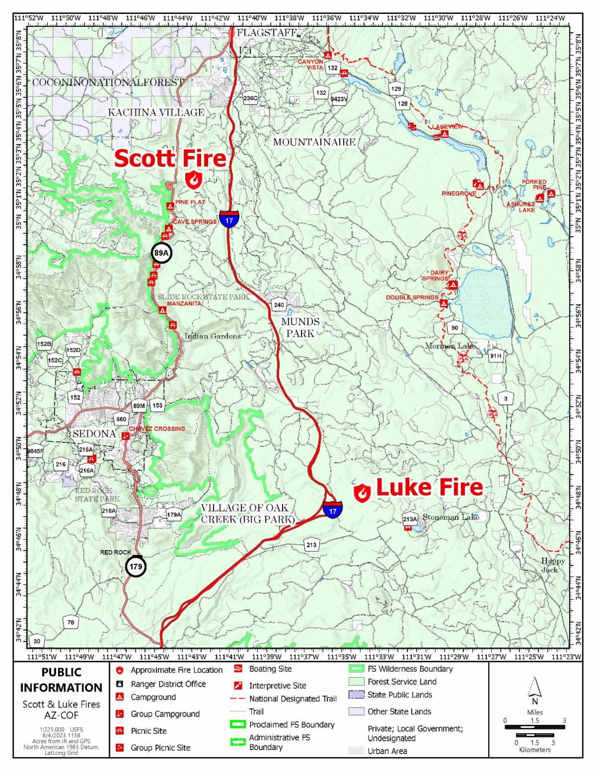 Scott Fire, Luke Fire, map