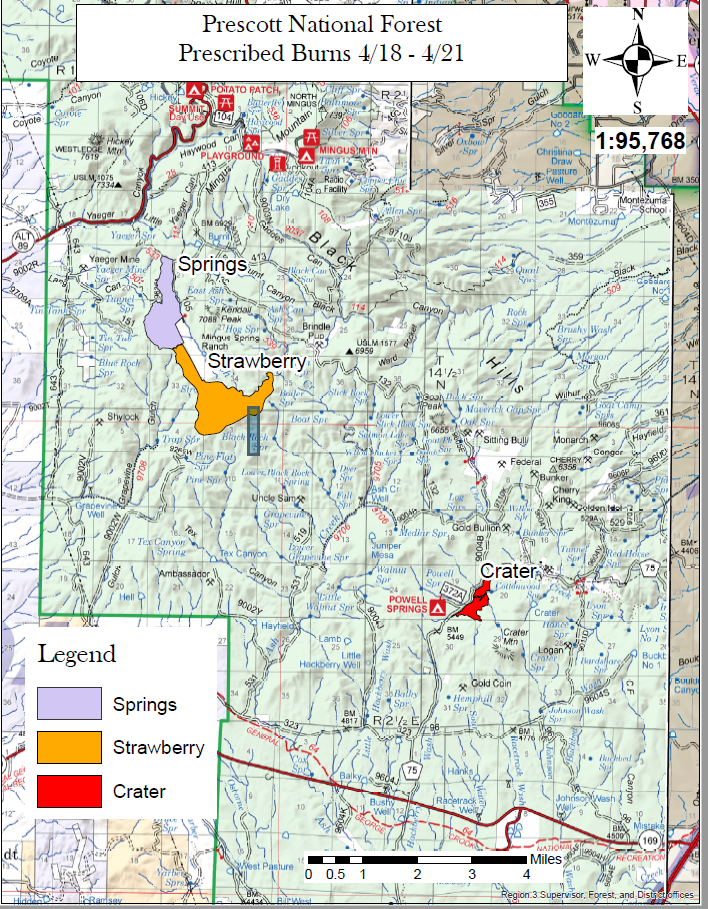 Prescott National Forest Prescribed Burns 4/18 - 4/21