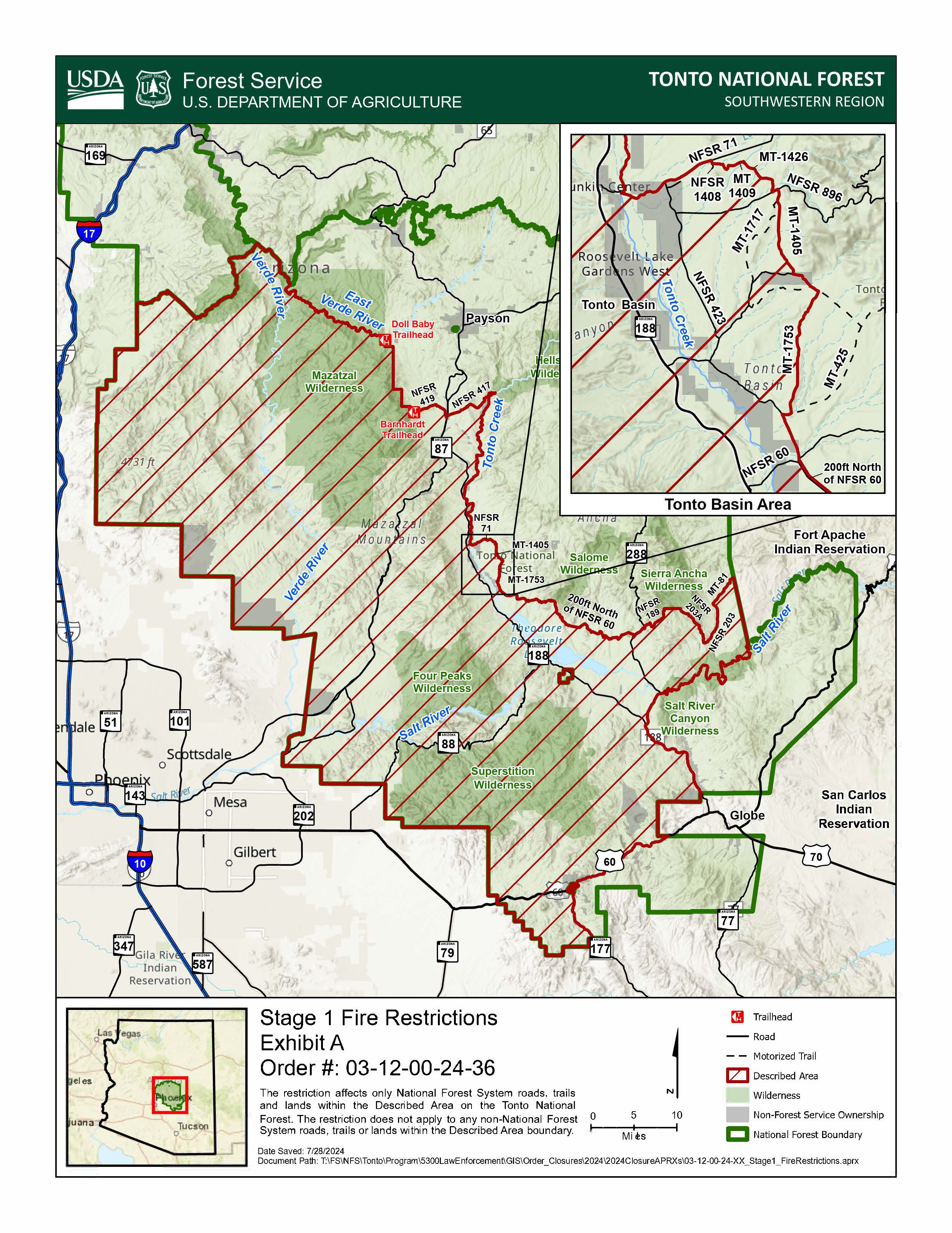 Payson, Pleasant Valley, Tonto Basin, and Globe Ranger Districts