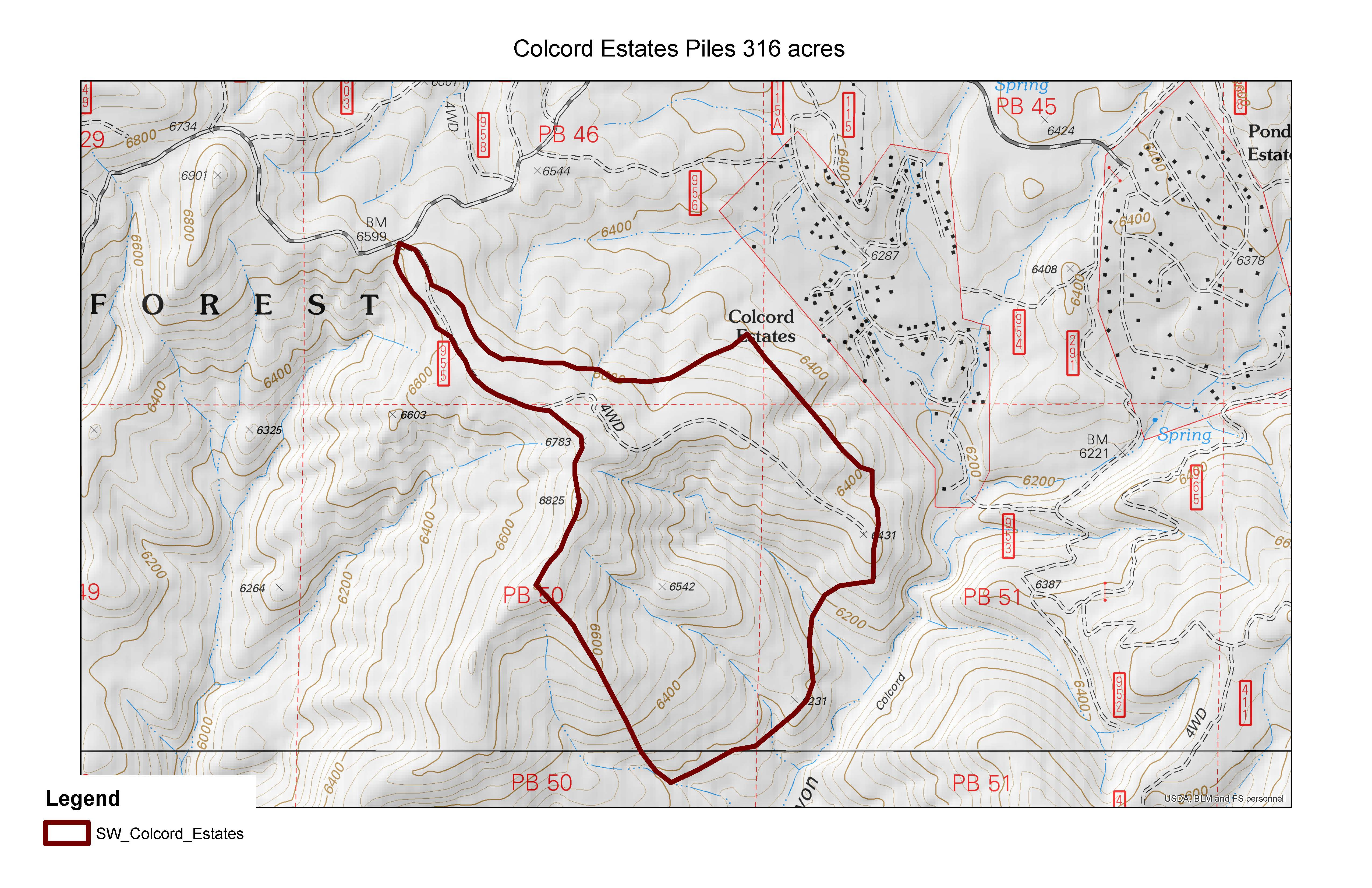 Map of Tonto forest prescribed burning October 2021